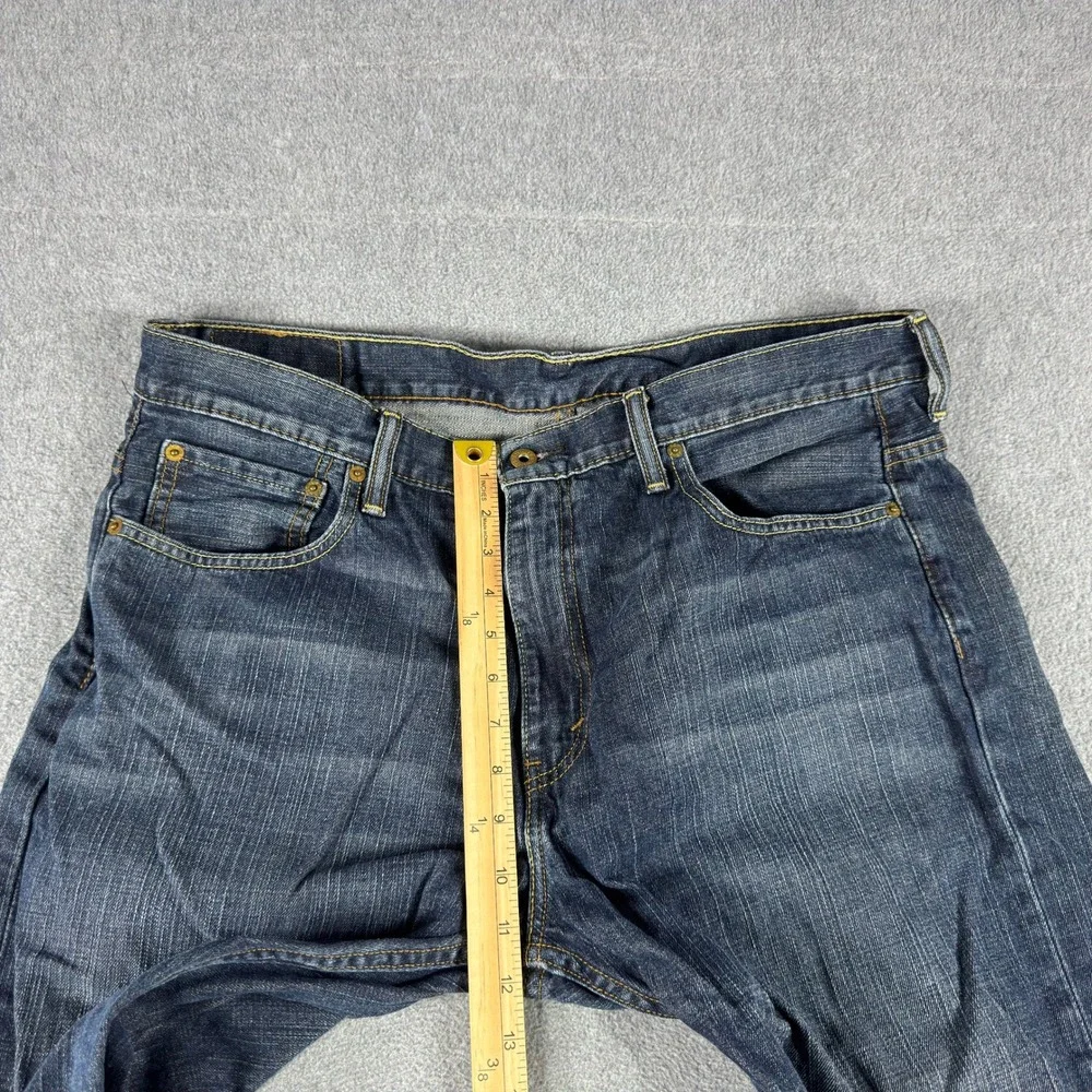 Levis 569 Jeans 38x32 Blue Relaxed Straight Faded Zip Red Tab Denim